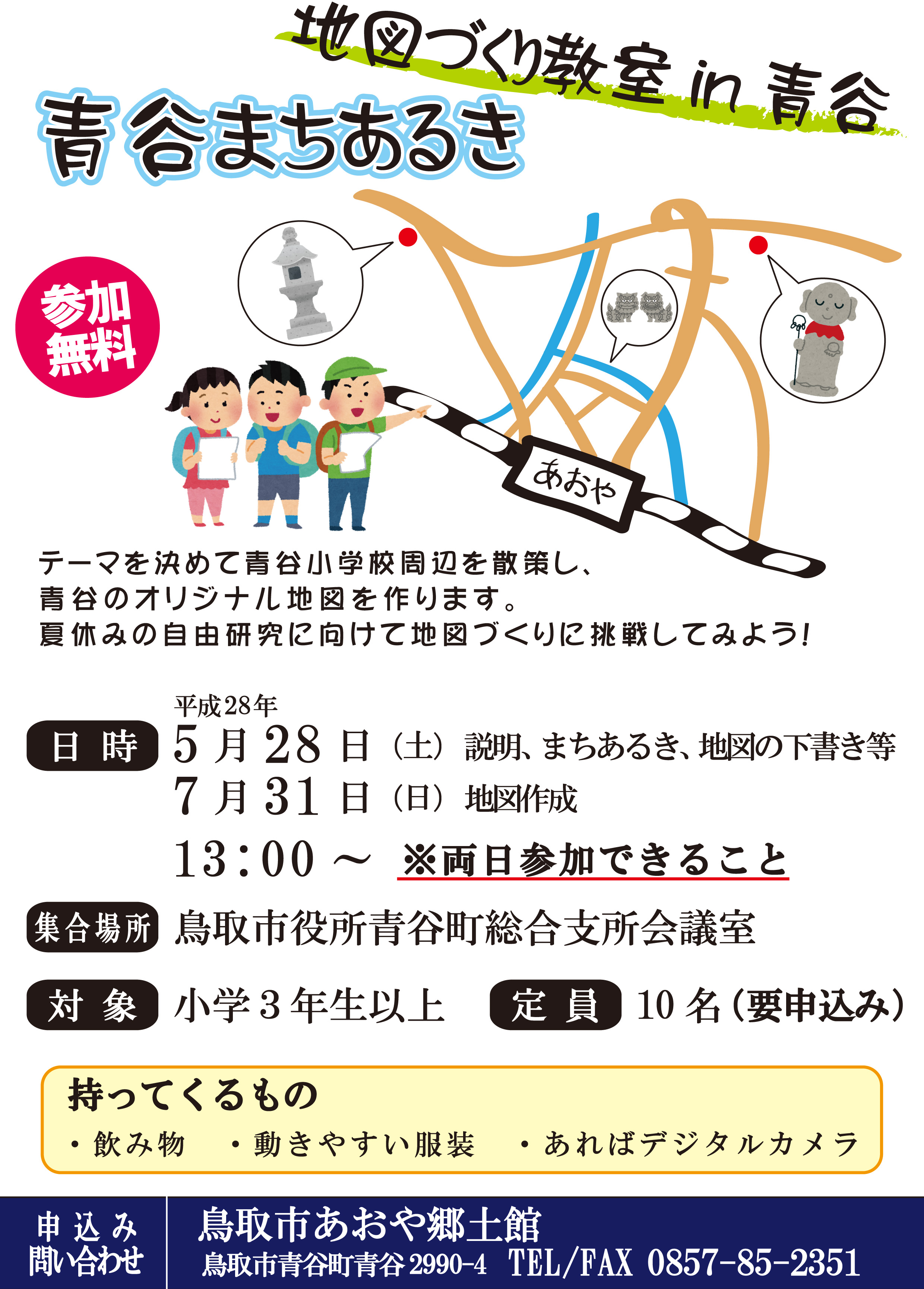 青谷まちあるき 地図づくり教室in青谷 あおや郷土館